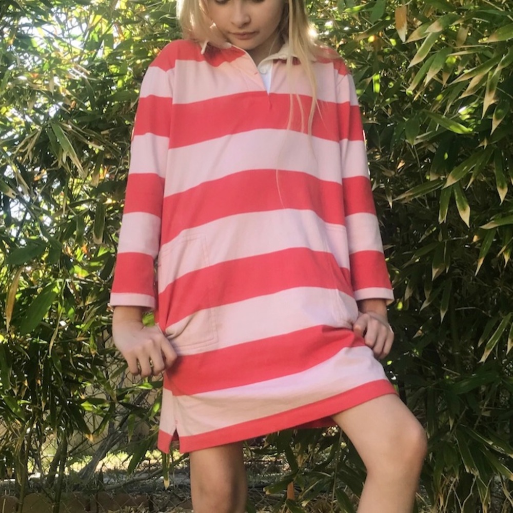 Pink Striped Dress w/ Pockets!